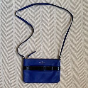 Kate Spade royal blue and black bow crossbody bag